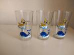 3 x drinkglas, glas met walvis erop Nesquik vintage, Verzamelen, Ophalen of Verzenden, Zo goed als nieuw, Frisdrankglas