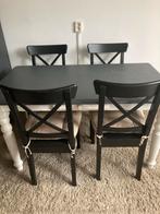 Brocante Eettafel met Stoelen, Huis en Inrichting, Tafels | Eettafels, Gebruikt, 100 tot 150 cm, Vier personen, Rechthoekig