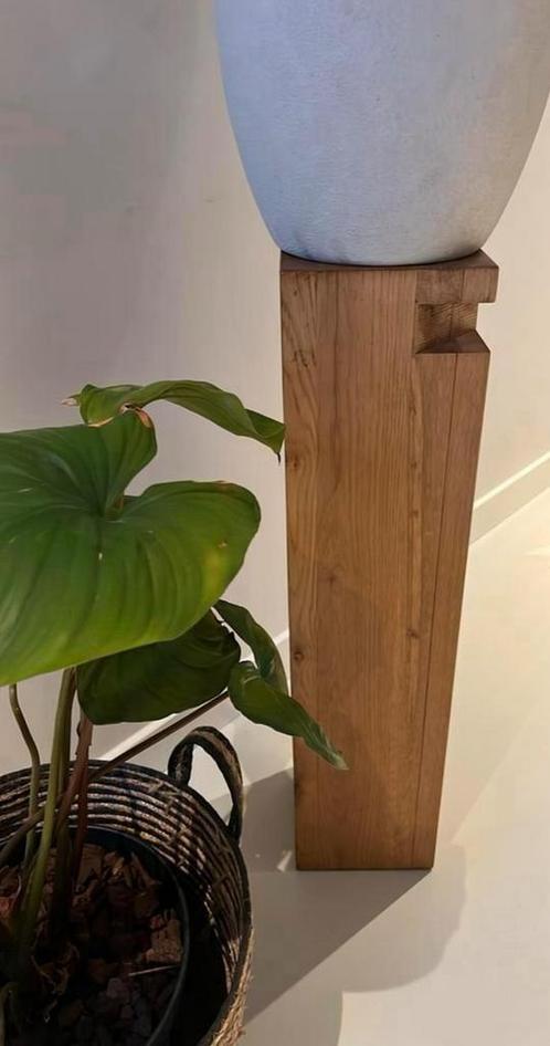 Eiken pilaar houten zuil plantentafel, Huis en Inrichting, Woonaccessoires | Zuilen en Pilaren, Zo goed als nieuw, Ophalen