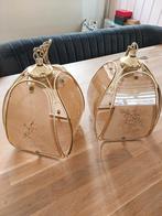 Twee hanglampjes Hollywood Regency stijl, Ophalen, Zo goed als nieuw, Glas, Minder dan 50 cm