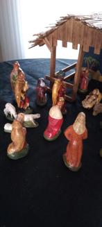 Oude Kerstbeelden, met stalletje., Diversen, Kerst, Ophalen of Verzenden, Gebruikt