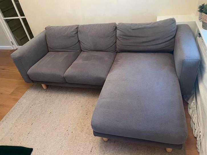 Grijze hoekbank IKEA, Huis en Inrichting, Banken | Bankstellen, Gebruikt, Hoekbank, Vierpersoons of meer, 250 tot 300 cm, 150 cm of meer