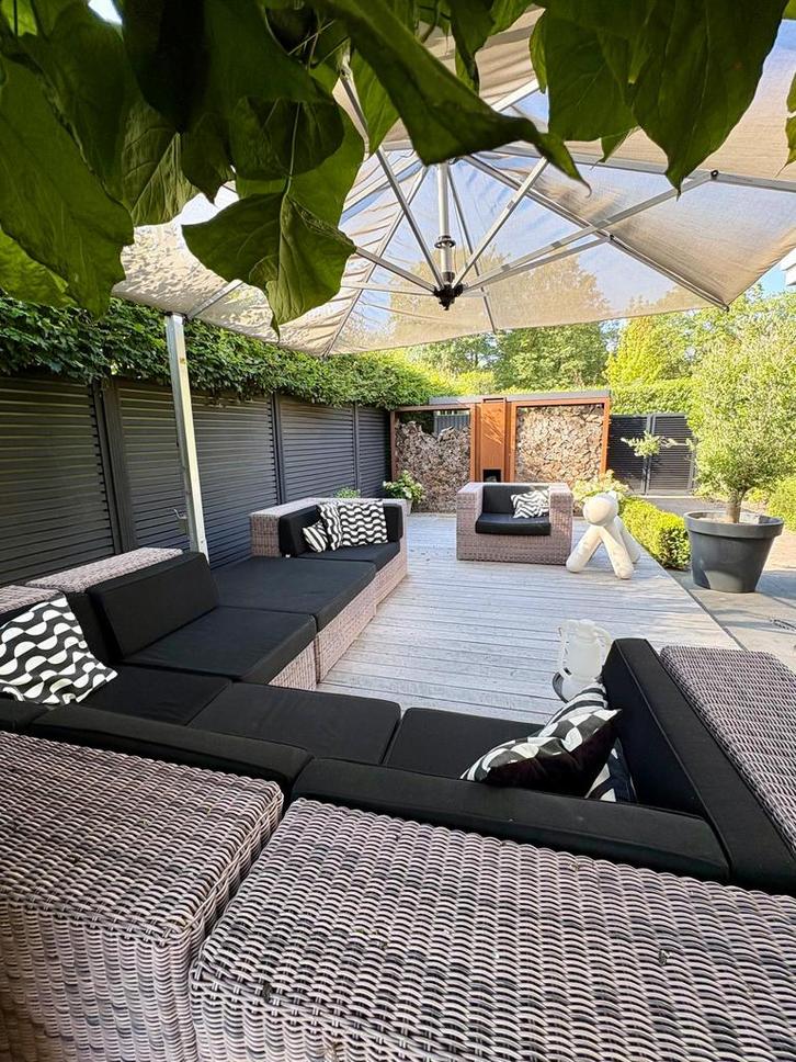 Prachtige Borek tuinset inc kussens, Tuin en Terras, Tuinsets en Loungesets, Zo goed als nieuw, Loungeset, Kunststof, 8 zitplaatsen