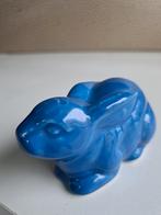 Vintage beeld beeldje saffier blauw konijn haas keramiek, Verzamelen, Ophalen of Verzenden, Gebruikt, Dier