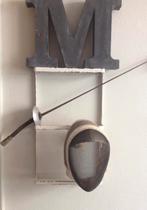Oud Schermmasker met antieke floret (zwaard). Franse set., Ophalen