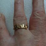 Goudkleurige ring met tekst Baby, Sieraden, Tassen en Uiterlijk, Ringen, Goud, Gebruikt, 17 tot 18, IJzer of Staal