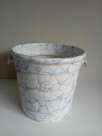 Grote pot, blauw wit marmer, Huis en Inrichting, Minder dan 50 cm, Kunststof, Gebruikt, Ophalen of Verzenden