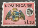 Vogel, Dominica1968 met opdruk, Ophalen of Verzenden, Postfris, Dier of Natuur
