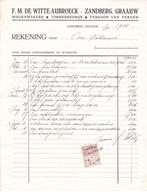 Rekening Nota Factuur  De Witte Aubroeck Wagenmakerij Graauw, Verzamelen, Ophalen of Verzenden, Gebruikt, Overige typen