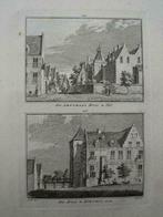 195-196 / Echteld en Tiel Amptsmans Huis Kopergravure 1746, Antiek en Kunst, Kunst | Etsen en Gravures, Ophalen of Verzenden