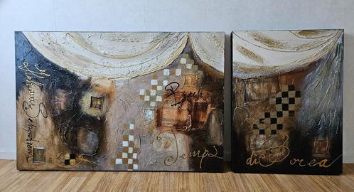 Twee bij elkaar behorende reproducties 'Bach Tempo di Borea', Huis en Inrichting, Woonaccessoires | Schilderijen, Tekeningen en Foto's
