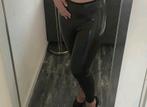 Leren Glanzende Zwarte legging maat M, Kleding | Dames, Leggings, Maillots en Panty's, Verzenden, Zo goed als nieuw, Zwart, Legging