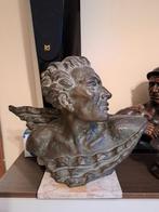 antiek Vintage Brocante Art Deco Keramiek ridder Glas Vazen, Ophalen