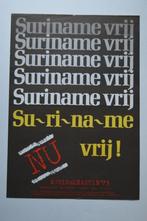 Affiche; Suriname vrij NU. Uit 1973, Ophalen of Verzenden, Rechthoekig Staand