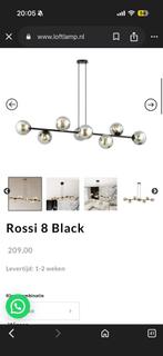 Eettafellamp met 8 smoke glas bollen + slimme lampen, Huis en Inrichting, Lampen | Hanglampen, Ophalen, Gebruikt, Glas, Minder dan 50 cm