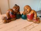 Houten beelden slapende kinderen buddha, Ophalen of Verzenden