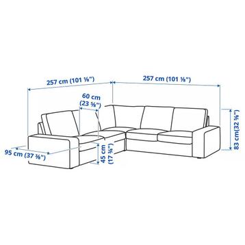 IKEA KIVIK Hoekbank - Kelinge Grijsturkoois - afbeelding 7