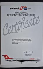 Swissair Fokker 100 Certificaat (N233), Ophalen of Verzenden, Zo goed als nieuw, Kaart, Foto of Prent