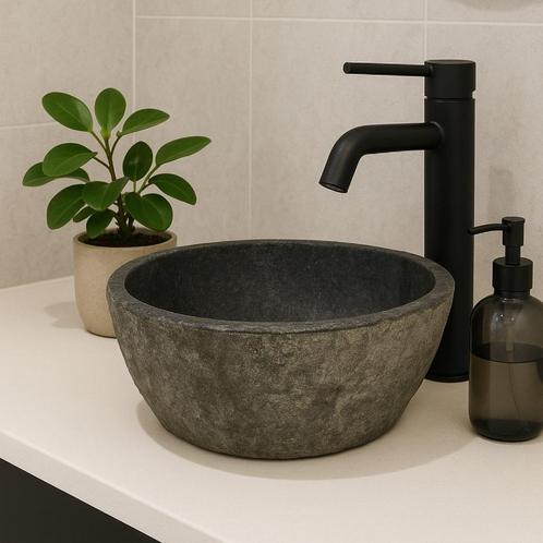 Wasbak | Wastafel | Natuursteen | 30-35x25-30cm | Ovaal |, Huis en Inrichting, Badkamer | Complete badkamers, Nieuw, Ophalen of Verzenden