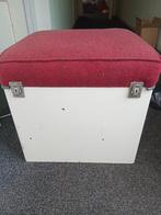 Vintage Poef, Ophalen, Minder dan 50 cm, Rond, Minder dan 50 cm