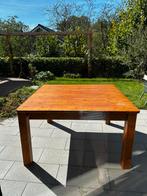 Eettafel hout vierkant 135x135cm, Ophalen, Gebruikt, Vierkant, Vijf personen of meer