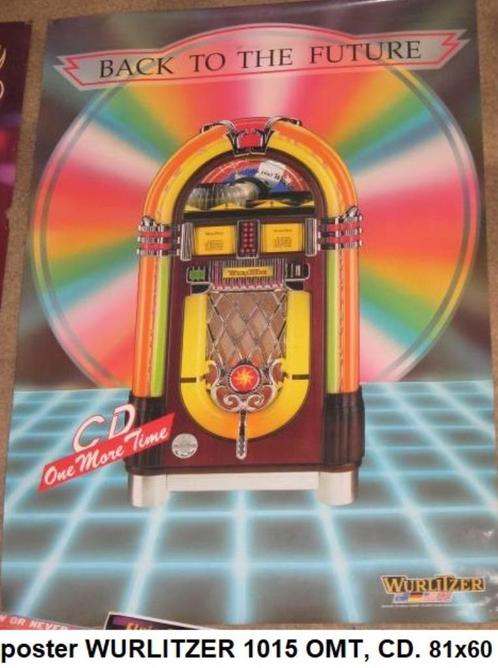 originele WURLITZER 1015 OMT CD poster 81x60 cm., Verzamelen, Automaten | Jukeboxen, Zo goed als nieuw, Wurlitzer, 1970 tot heden