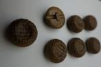 7 retro knopen met vlecht motief 25 mm. met ,,deuk,, effect, Ophalen of Verzenden, Nieuw, Knoop of Knopen