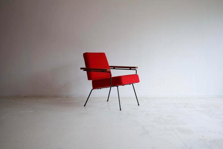 Fauteuil Rudolf Wolf, Elsrijk, Huis en Inrichting, Fauteuils, Zo goed als nieuw, Hout, Metaal, Stof, 75 tot 100 cm, 75 tot 100 cm