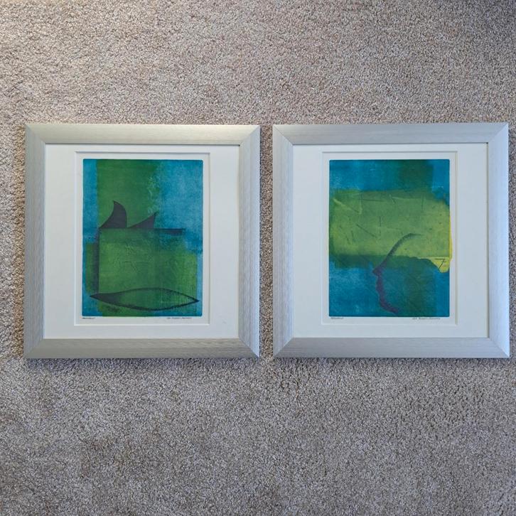 Ada Thierry-Franken Monoprint met Aluminium Lijst, Antiek en Kunst, Kunst | Etsen en Gravures, Ophalen of Verzenden