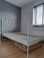 Ikea Leirvik bed / bed frame inclusief lattenbodem, Ophalen, Wit, 140 cm, Zo goed als nieuw