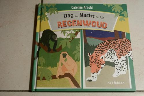Dag en nacht in het Regenwoud / Caroline Arnold, Boeken, Kinderboeken | Jeugd | onder 10 jaar, Zo goed als nieuw, Fictie algemeen