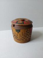 Houten dekseldoos. Amsterdamse school. Batikstijl., Ophalen of Verzenden