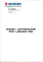 Vouwfolder Suzuki autodealers per 1 januari 1989 (15x21 cm.), Nieuw, Overige merken, Ophalen of Verzenden