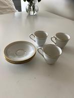 H&C Selb Bavaria 1910 3 x kop en schotel espresso wit goud, Antiek en Kunst, Ophalen of Verzenden