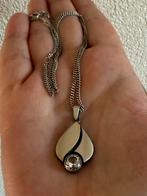S124/Grote Zilveren KARL LAINE kristal ketting Finland, Sieraden, Tassen en Uiterlijk, Verzenden, X, Zilver, Zilver