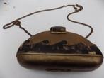 Art deco avondtas Vintage eveningbag brass with shell Inlay, Gebruikt, Ophalen of Verzenden