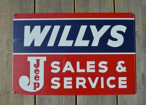 Willys sales service bord leger jeep CJ5 CJ3 wrangler CJ7, Verzamelen, Merken en Reclamevoorwerpen, Nieuw, Reclamebord, Ophalen of Verzenden
