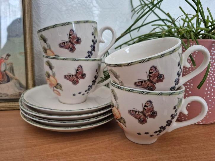 Janneke Brinkman JBS kop en schotels (4 stuks), Antiek en Kunst, Antiek | Servies los, Ophalen of Verzenden