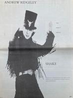 Paginagrote A3 advertentie ANDREW RIDGELEY Shake release, Ophalen of Verzenden