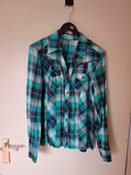Aquagroene Geruite Blouse - Maat 38/40, Ophalen of Verzenden