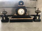 Antiek marmeren schouwklok penduleklok zijbokalen BODEMPRIJS, Antiek en Kunst, Antiek | Klokken, Ophalen