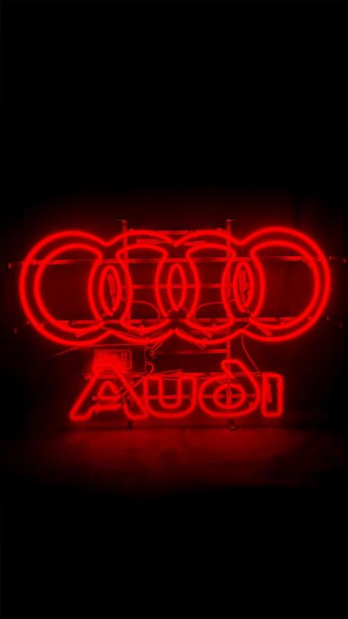 AUDI - GLAS NEON SIGN, Verzamelen, Merken en Reclamevoorwerpen, Nieuw, Lichtbak of (neon) lamp, Ophalen of Verzenden