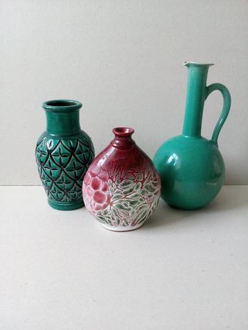 Vazen. Turquoise/groen. Vintage. Prijzen per stuk vanaf beschikbaar voor biedingen