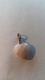 Bedel hanger hart rozenkwarts 3.5 bij 2 cm, Sieraden, Tassen en Uiterlijk, Antieke sieraden, Ophalen of Verzenden, Zilver, Hanger