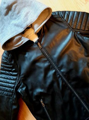 Jongens jas (kunst) leren jack NIEUW zwart 134 / 140 beschikbaar voor biedingen