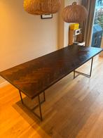 Dutchbone Class Eettafel - Visgraat Acaciahout, Ophalen, 200 cm of meer, 50 tot 100 cm, Zo goed als nieuw