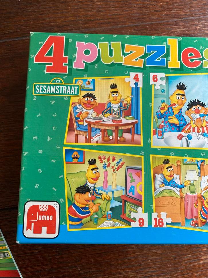 Sesamstraat Puzzels - 4 Stuks, Kinderen en Baby's, Speelgoed | Kinderpuzzels, Gebruikt, 2 tot 4 jaar, 10 tot 50 stukjes, Ophalen