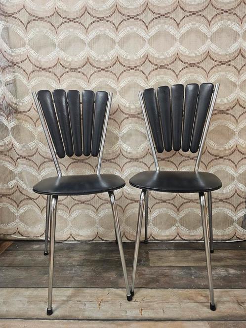 Vintage set zwarte vlinderstoelen jaren '70 CEL, Verzamelen, Retro, Huis en Inrichting, Ophalen