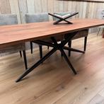 Bruuts eettafel rechthoek, afgeronde rand, Ophalen, Rond, 50 tot 100 cm, Zo goed als nieuw
