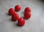 Set van 6 Glas Knopen - Lieveheersbeestje 1.2 cm, Verzenden, Gebruikt, Knoop of Knopen